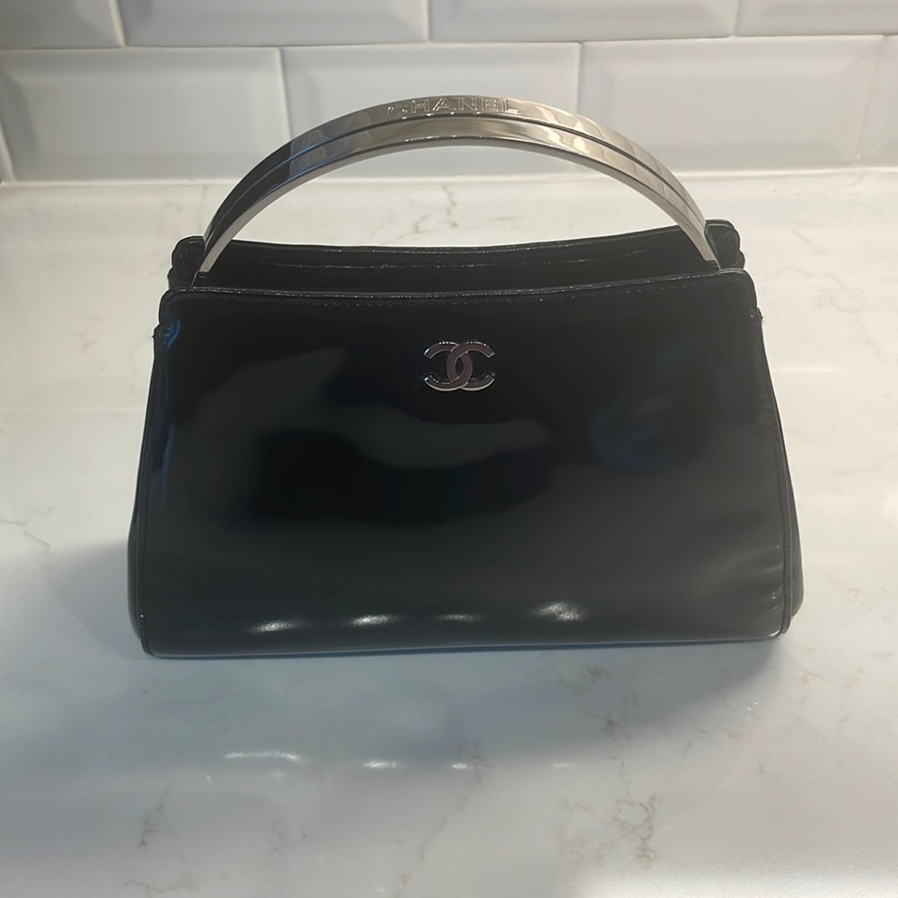 Chanel Black Patent Clutch